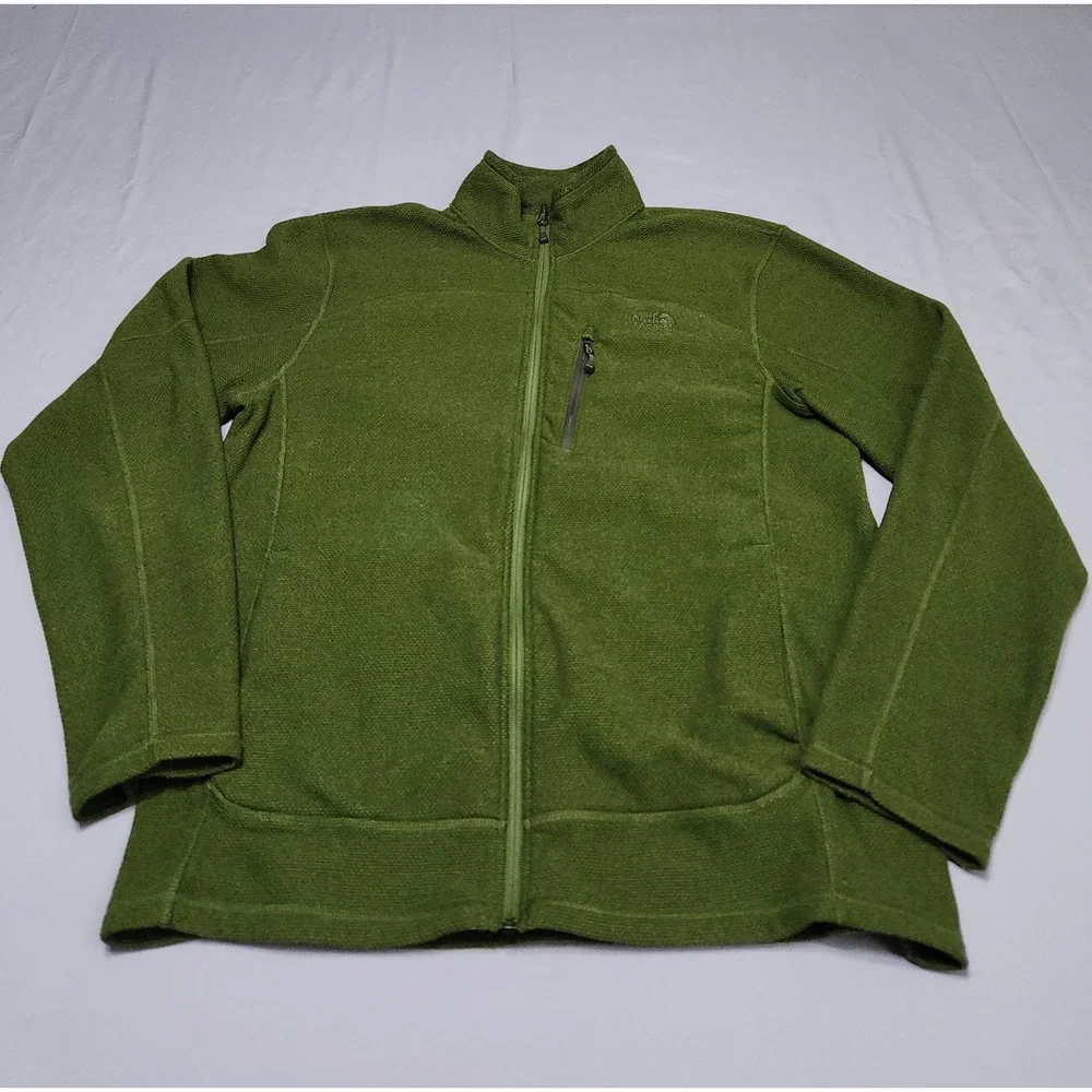 The North Face Mens TKA 200 Full Zip Fleece Jacket Green C865 Large